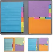 Sticky Notes by Panda Planner - Bookmark, Prioritize and Set Goals with Color Coding - 60 Ruled Lined Notes (4x6), 40 Dotted Notes (3x4), 40 Blank Notes (2.7x4.2) - 140 Total Tab Divider Notes