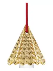 Baccarat 2815091 Crystal Gold Christmas Tree Ornament Engraved 2022 MSRP $160