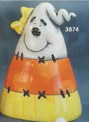 Ceramic Bisque~~ Ready to Paint~~ Kandi Corn with Smiley/Grumpy Faces 7.75" tall