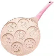 Abizarch Pancake Pan with Handle 7 Animal Molds Pancake Maker Pan for Kids Non-stick Stovetop Egg Frying Pan Cute Breakfast Griddle Pan Reusable Egg Cooker Pan Mini Breakfast Pan for Kitchen Gas Stove