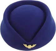 [Homoyoyo] Flight Attendant Hat Elegant Stewardess Hat For Women Beret Cap For Airline Pilot Stewardess Beret For Flight Attendant Costume