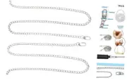 Yosawa 2 Pieces DIY Iron Flat Chain Belt，47 inch Handbag Replacement Silver