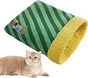 Rissunkv Winter Cat Sleeping Bag, Indoor Kitten Sleeping Bag, Warm Cat Bed for Small Pets, Soft Plush Cat Sack, Medium Size, Cotton Lint+Cloth Material