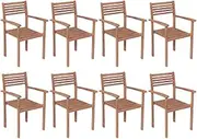 Stackable Garden Chairs 8 pcs Solid Teak Wood,Teak Stackable Garden Chairs Stylish and Durable Hardwood Furniture for Outdoor and Indoor Use Patio Chair