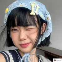 在飛比找蝦皮購物優惠-Lisa💖韓版髮箍 復古鏤空頭巾雛菊可愛三角巾女鉤針頭巾辣妹