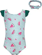 [SHEKINI] Baby Girl's One Piece Swimsuit Strawberry Ruffle Bathing Suits Cute Swimwear