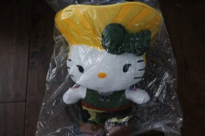 NEW Toynami STREET FIGHTER x SANRIO GUILE 10" Plush Hello Kitty Capcom NWT BAG