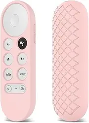 Voice Remote Silicone Case Protective Cover Shell for Google Chromecast TV 2020 (Pink)