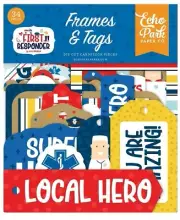 Echo Park Paper FIRST RESPONDER Frames & Tags Ephemera Pieces~CUTE~Quick Ship!