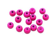 50 pcs UV Magenta Copper Beads Fly Tying Beads Weight Nymph Head Jig Materials
