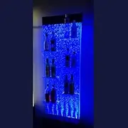 Home Bar LED Bubble Wall Bar Display Cabinet, Colour-Changing Light Panel, Waterfall Feature