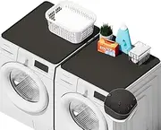 Washer and Dryer Covers for the Top, Silicone Dryer Top Protector Mat Non-slip Waterproof Washing Machine Cover Protector Top Load for Laundry & Kitchen (Dark Gray, 2pcs | 26" x 26" in | Front Load)