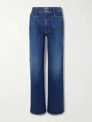 [Mother] Mother - Patch Pocket Rambler Zip High-rise Straight-leg Jeans - Dark denim - 25 25 Blue