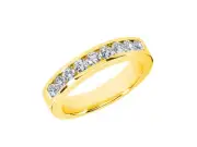 1.05Ct Round Cut Mens Bridal Band Ring 14K Yellow Gold GH I1 Channel Setting