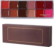 Lip Contour Palette - High Lipcolor - Long Lasting Matte Cream Lipstick - 12 Shade Compact Palette With Smooth Blendable Formula, Ideal For Daily, Special Occasions