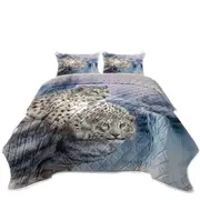 Animal Art Nature Rocky Adventure White Leopards Coverlet