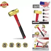 Durable 3lb Brass Hammer: Non-Sparking, Corrosion Resistant, Fiberglass Handle