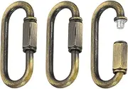 sourcing map Chain Connectors, 4mm Thick Quick Link Screw Lock Oval Clips for Chandelier Pendant Lights, Bronze, Pack of 3