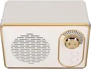 Retro Bluetooth Speaker, Bluetooth 5.0 Wireless Vintage Small Speaker, 5W USB Rechargeable Vintage Speaker Supports AUX, Memory Card and USB Flash Drive, for Home, Travel (White)