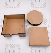 Laser Cut MDF, Coaster Set, Craft, Base, Blank, Canvas, Square, Round Coasters,