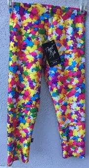 $52 New Zara Terez Multicolor Star Design Capris Girls Size XL Or 16