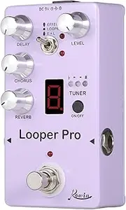 RE-05 Loop Guitar Effector Looper Tuner Guitar Looper Effect Pedal Full Metal Shell with Reverb Chorus Delay Effects Purple One Size