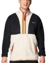 Columbia Men's Backbowl II Half Zip Fleece, Black/Chalk, Small NEW Outerwear $90