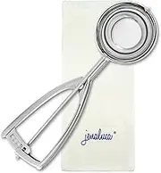 Jenaluca Jumbo Ice Cream Scoop - Cupcake and Muffin Scooper with Gift Bag - Stainless Steel 1/2 Cup Disher Size #8 for icecream batter & food portions