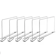 6pcs Shelf Dividers for Closet Organization Shelf Divider for Wooden Shelving, Shelf Organizer for Closet Bedroom Transparent