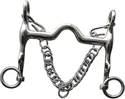 Generic Horse Mouth Bit Stainless Steel Equestrian Equipment with Chain Training Equipment Horse Snaffle Bit for Outdoor Equestrian