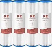 SimPure 10"x2.5" Pleated Polyester Sediment Water Filter Replacement Cartridge 5 Micron Whole House Pre-Filter Compatible with W50PE, WFPFC3002, SPC-25-1050, FM-50-975 - 4 Pack