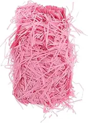LIFKOME 1 Pink Grass Paper Shred Filler for Present Wrapping Basket Filling and Present Boxes Decorative Tissue for Birthday Thanksgiving and Weddings
