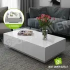 High Gloss Modern Coffee Table 4 Drawer Storage Home Wooden Furniture White New