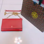 TORY BURCH ROBINSON 防刮皮革鍊帶晚宴包(紅色) 附紙袋