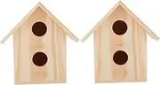 GANAZONO 2pcs Wooden Bird Nest House Natural Parrot Incubation Box Cozy Hut for Birds Breeding Shelter Durable Craft for