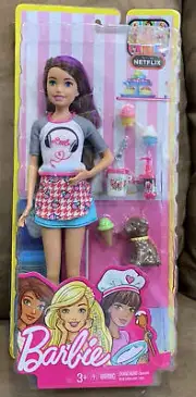 BARBIE-ICE CREAM SHOPPE ACCESSORIES & PUPPY SET YOU CAN BE ANYTHING SUPER CUTE!