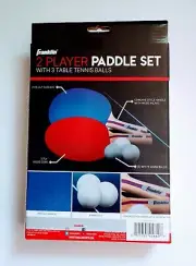 FRANKLIN SPORTS PING PONG PADDLES 2 PLAYER TABLE TENNIS SET PADDLE KIT & 3 BALLS