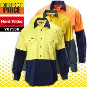 Hard Yakka KOOLGEAR HI VIS 2 TONE VENTED L/SL SHIRT,Y07558