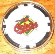 Baltimore Orioles Poker Chip Golf Ball Marker - White - Black Inserts