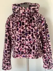 NEW UGG WOMEN MANDY LEOPARD FAIRY TALE FAUX FUR HOODIE JACKET COAT Ski Snow