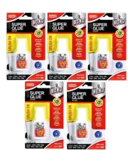 5 Pieces Brush On Liquid Super Glue Quick Dry High Strength Handy Hardware - 5ml