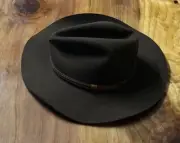 NEW Akubra Kiandra custom shaped hat Open Range style Braided leather Felt Brown