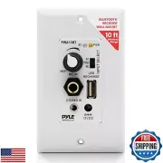 Pyle Bluetooth Receiver Wall Mount | in-Wall Audio Control Receiver with Buil