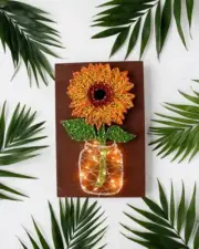 String art kit Sunflower DIY craft kits wooden board String art pattern