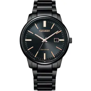 【CITIZEN 星辰】PAIR對錶系列 光動能男錶 - 黑 / 39.2mm(BM7527-89E)