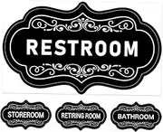 SHINEOFI Waterproof Washroom Door Stickers 4pcs Restroom Sign Toilet Indicator Storage Room Identifier