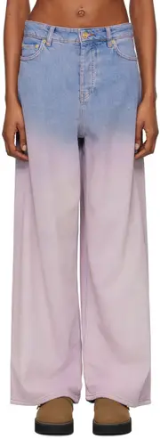 Purple Bleach Future Denim Wide Jeans 29 Pink