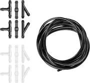 DWARFOO Windshield Washer Hose Kit - 4m Universal, Black Rubber Hose with 12 Connectors for Most Cars