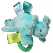 Mary Meyer Taggies Sensory Soft Rattle with Teether Ring, Fizzy Aqua Axolotl