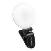 2 In LED Selfie Ring Light Circle Disc Clips for Cell Phone Laptop Camera, Black